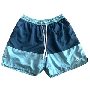 Nike Sport Essentials Woven Lined Flow Shorts Blue Color Block Mens‎ XL